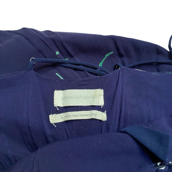 Urban Outfitters Lady Lava Floral Midi Dress Blue Strappy High-Low Size 6 - Picture 15 of 16